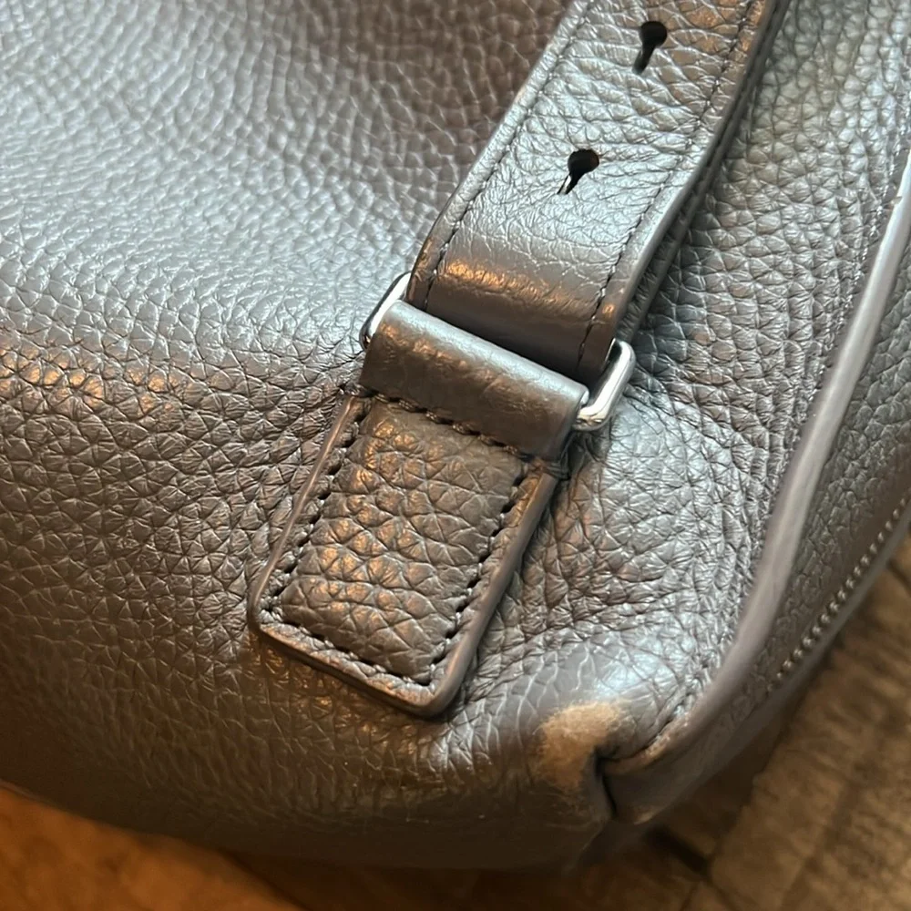 All Saints Small Kita Convertible Grey Braided-Detail Leather Backpack